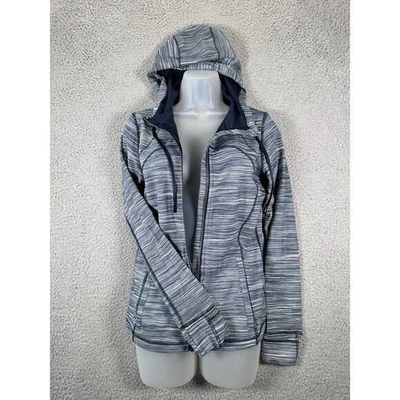 Lululemon Hooded Define Jacket Nulu Womens 10 Heathered Blue Gray Activewear Gym - Picture 4 of 10